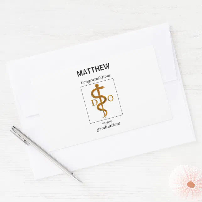 Doctor of Osteopathy Graduation Congratulations Rectangular Sticker ...