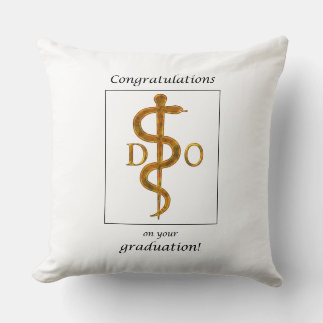 Doctor of Osteopathy Graduation Congratulations Throw Pillow (Front)
