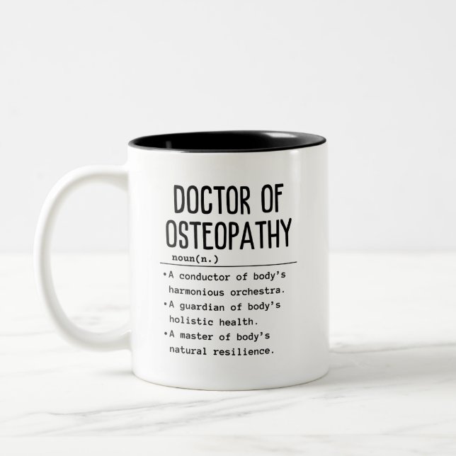 Doctor of Osteopathy Two-Tone Coffee Mug (Left)