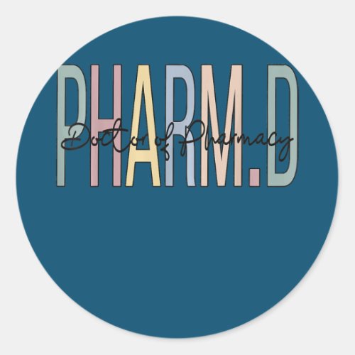Doctor Of Pharmacy Boho PharmD  Classic Round Sticker