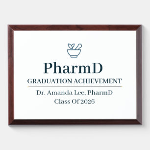 Doctor of Pharmacy Custom Name Since Year Award Plaque