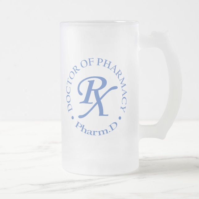 Doctor of Pharmacy Frosted Glass Beer Mug (Right)