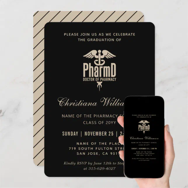 Doctor of Pharmacy PharmD Pharmacy Graduation Invitation Zazzle