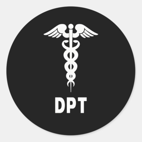 Doctor Of Physical Therapy Dpt Caduceus Symbol Classic Round Sticker