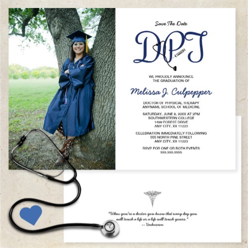 Doctor of Physical Therapy photo graduation Invitation