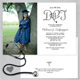 Doctor of Physical Therapy photo graduation Invitation