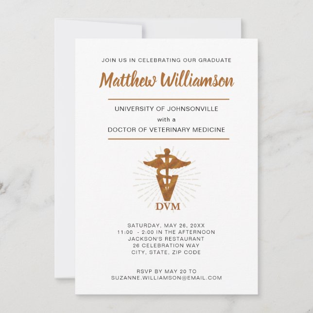 Doctor of Veterinary Medicine Graduation Symbol Announcement (Front)