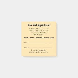 Doctor Office Beige Your Next Appointment Reminder Post-it Notes