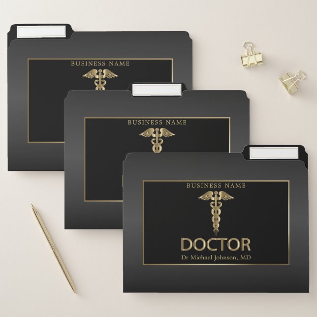 Doctor Office - Black and Gold File Folder (Set)