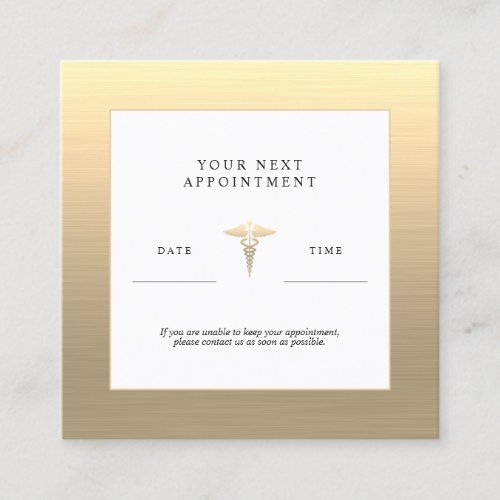 Doctor Office Faux Gold Appointment Card