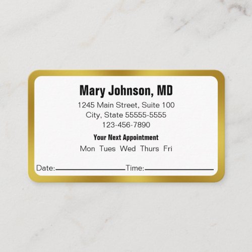 Doctor Office Gold White Your Next Appointment