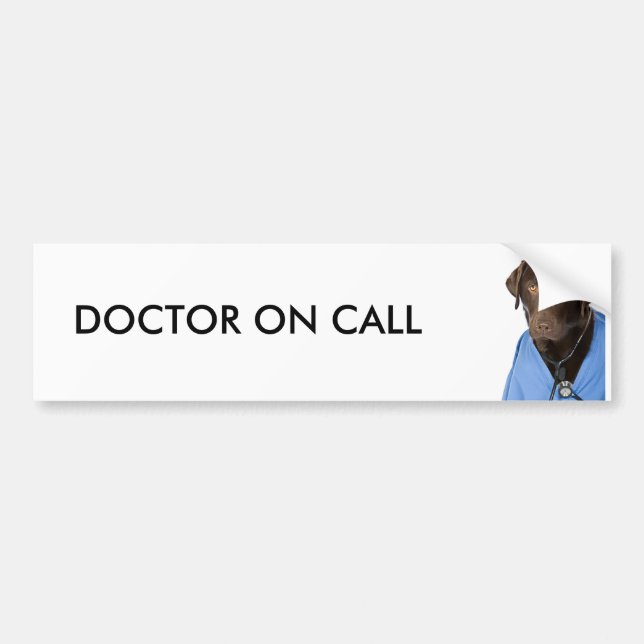 DOCTOR ON CALL BUMPER STICKER (Front)