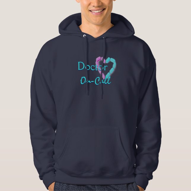 Doctor On-Call In Navy Blue Hoodie (Front)