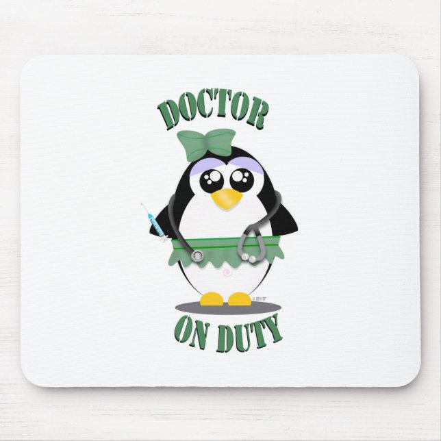 Doctor on Duty Penguin (female) Mouse Pad (Front)