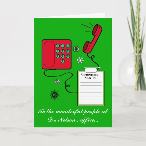 Doctor or Dentist Office Staff Happy Holidays Holiday Card