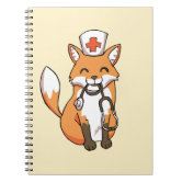 Nurse Fox Drawing Cute Personalized Note Book