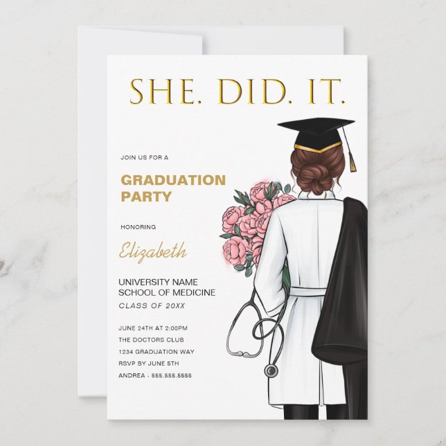 Doctor or Nurse Medical Graduation Invitation (Front)