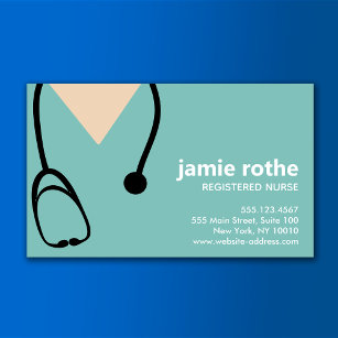 Doctor or Nurse Scrubs Stethoscope  Business Card