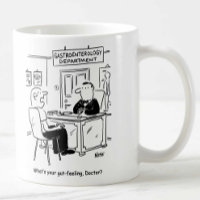 Doctor & Patient in Doctor's Surgery - Gut Feeling Coffee Mug