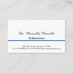 Doctor Pediatrician Elegant Minimalist Business Card