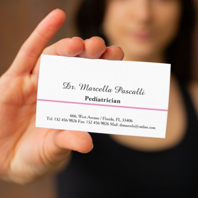Doctor Pediatrician Pink Business Card (Creator Uploaded)