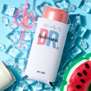 Doctor PhD Graduation Gift, Personalized Doctor Seltzer Can Cooler