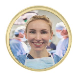Doctor Photo Customize Personalize Gold Finish Lapel Pin