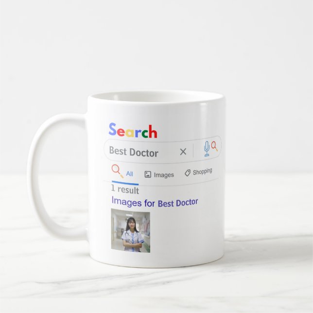 DOCTOR PHOTO GIft FUNNY World's BEST SEARCH Engine Coffee Mug (Left)