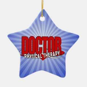 DOCTOR PHYSICAL THERAPY BIG RED CERAMIC ORNAMENT