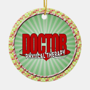 DOCTOR PHYSICAL THERAPY BIG RED CERAMIC ORNAMENT