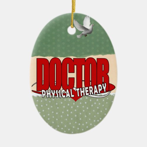 DOCTOR PHYSICAL THERAPY BIG RED CERAMIC ORNAMENT