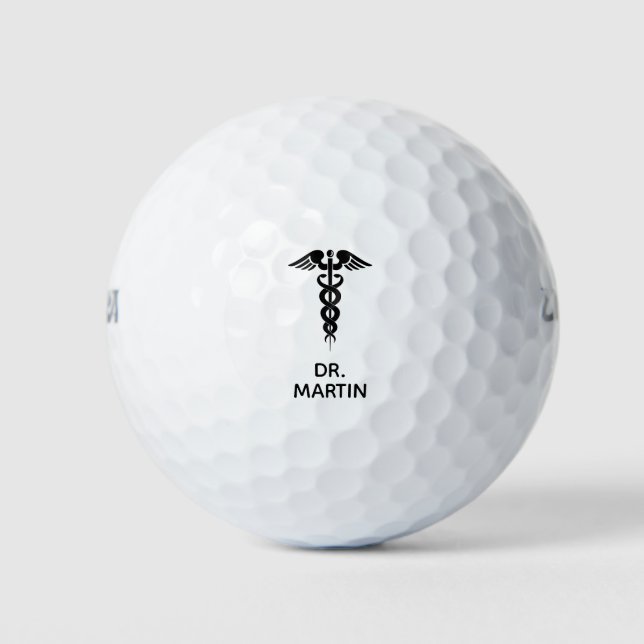 Doctor Physician Caduceus Custom Golf Balls (Front)