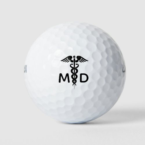 Doctor Physician Caduceus MD Custom Golf Balls