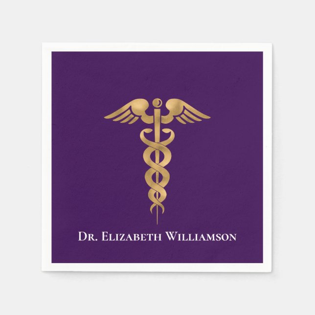 Doctor Physician Caduceus Napkins (Front)