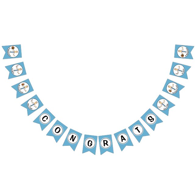 Doctor Physician Medical Graduation Male Cartoon Bunting Flags (All)