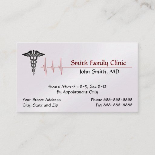 Customizable Doctor Physician Medical Symbol Business Card