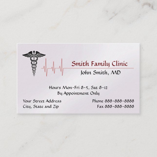 Doctor Physician Medical Symbol Business Card | Zazzle