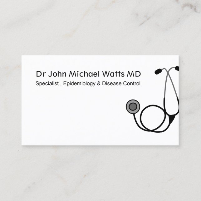 Doctor Physician Stethoscope Business Card (Front)