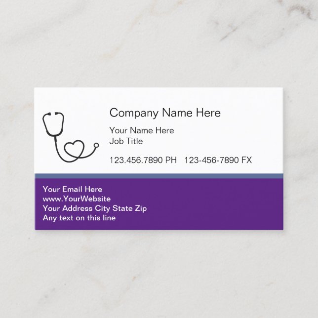 Doctor Physician Stethoscope Medical Hospital  Business Card (Front)