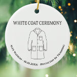Doctor Physician White Coat Ceremony Monogrammed Ceramic Ornament<br><div class="desc">Doctor Physician White Coat Ceremony Monogrammed to celebrate and honor a physician or doctor in training. Stylish memory keepsake to honor someone a rite of passage where the Hippocratic Oath is recited at they the medical profession. Features a doctors coat,  name,  date and field of medical work.</div>
