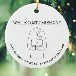 Doctor Physician White Coat Ceremony Monogrammed Ceramic Ornament