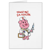 Doctor pig with syringe in hand | choose back colo (Front)