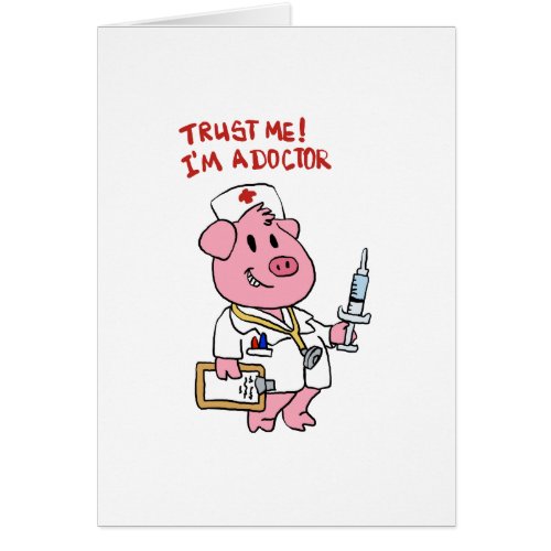 Doctor pig with syringe in hand  choose back colo