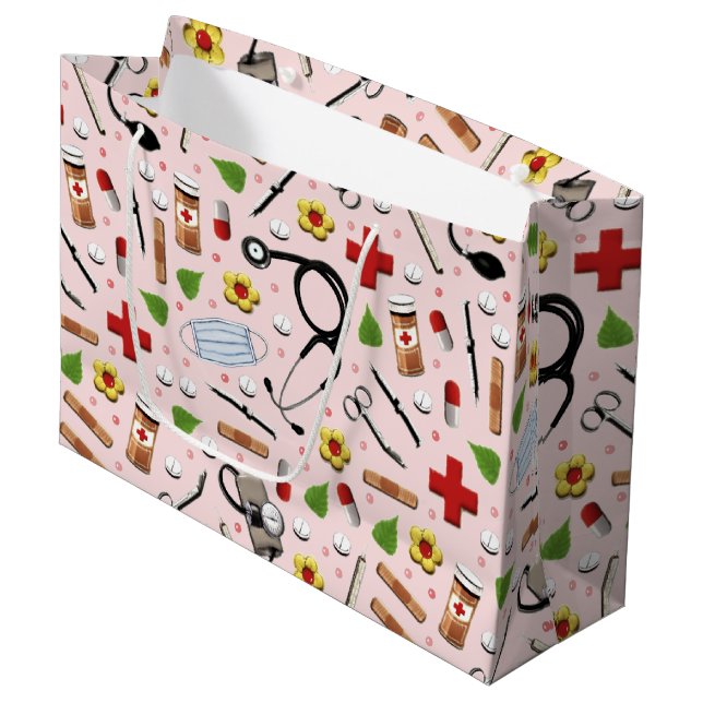 Doctor Pink Large Gift Bag (Front Angled)