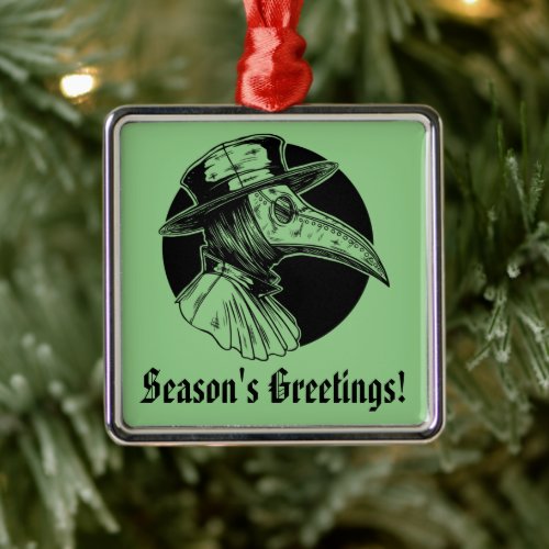 Doctor Plague Goth Horror Metal Ornament