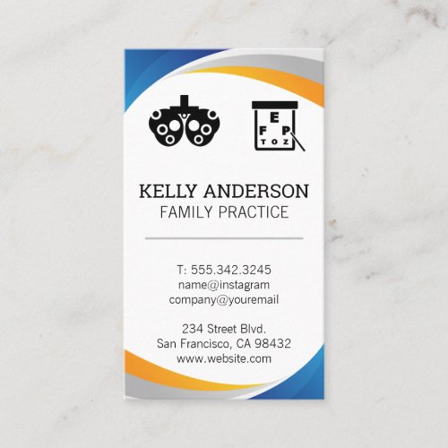 Doctor  Practice MD  Optometrist Business Card