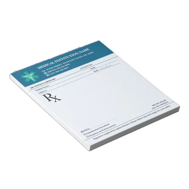 Doctor Prescription Medical RX Pad – Editable Navy | Zazzle