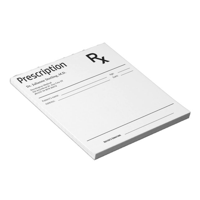 Doctor Prescription Notepad,Doctor surgeon writing Notepad (Angled)