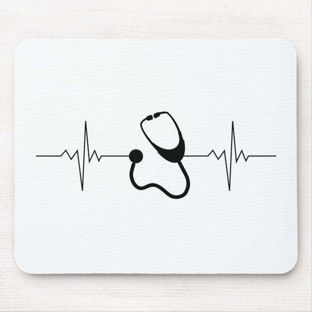 Doctor Pulse Heartbeat Line Mouse Pad (Front)