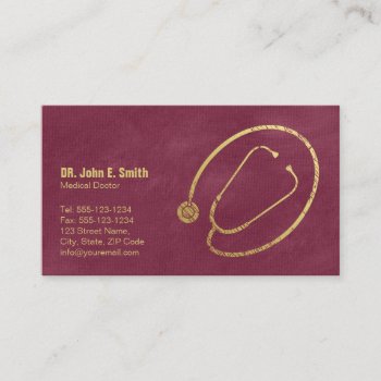 Doctor  Red Canvas Golden Stethoscope Appointment by superdazzle at Zazzle